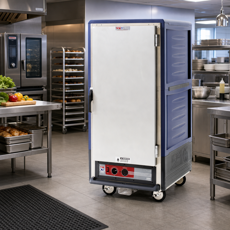 Product image #2 for Metro C5 3 Series 3/4 Height Heated Holding Cabinet with Blue Insulation Armour, Solid Door, and Lip Load Slides