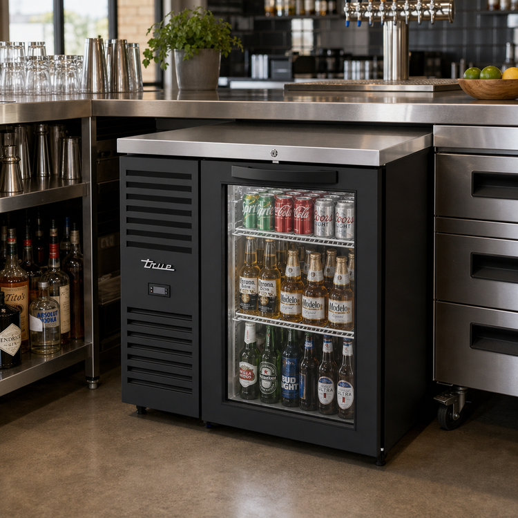 Product image #2 for True Premier Bar 36-Inch One-Section Refrigerated Back Bar Cooler with Locking Glass Door