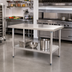 Thumbnail image #2 for Eagle Group Deluxe Series Stainless Steel Work Table with Adjustable Undershelf, 72 x 36 Inches