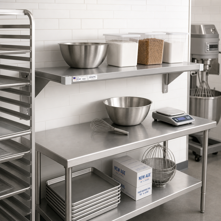 Product image #3 for New Age Adjust-A-Shelf Solid Brute Series Aluminum Shelf, 36W x 24D, 800 lb Capacity