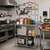 Thumbnail image #2 for Quantum 30-Inch W x 21-Inch D x 54-Inch H Wire Shelving Starter Kit, 5 Shelves, Chrome Plated