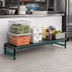 Thumbnail image #2 for QuadPlus Mobile Dunnage Rack with 3-Sided Frame and Louvered Polypropylene Mat, 60 x 21 x 14 Inches, 800 lb. Capacity, Green Epoxy Finish