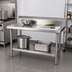 Thumbnail image #2 for BK Resources 48-Inch x 24-Inch 16-Gauge Stainless Steel Work Table with 5-Inch Riser and Adjustable Undershelf
