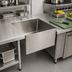 Thumbnail image #2 for Eagle Group Seamless Welded-In Fabricated Straight Wall Sink, 1 Compartment, 24 x 24 x 14 Inch, 14-Gauge Stainless Steel