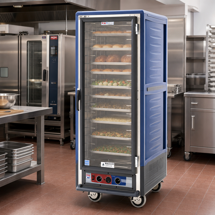 Product image #2 for Metro C5 3 Series Full-Height Heated Holding Cabinet, Blue Insulation Armour, Clear Door, Universal Wire Slides