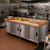 Thumbnail image #2 for BK Resources Chef Table with Hard Maple Bakers Top and Sliding-Door Stainless Steel Cabinet Base, 96 W x 36 D x 39 H