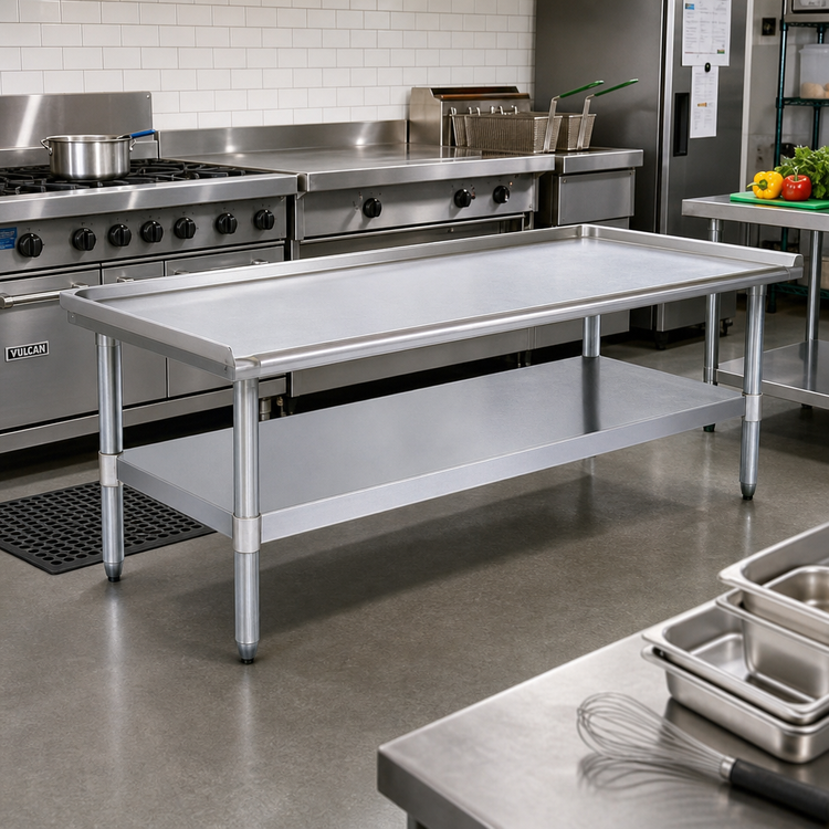 Product image #2 for Eagle Group 72-3/8-Inch Griddle/Equipment Stand with Stainless Steel Top and Galvanized Undershelf