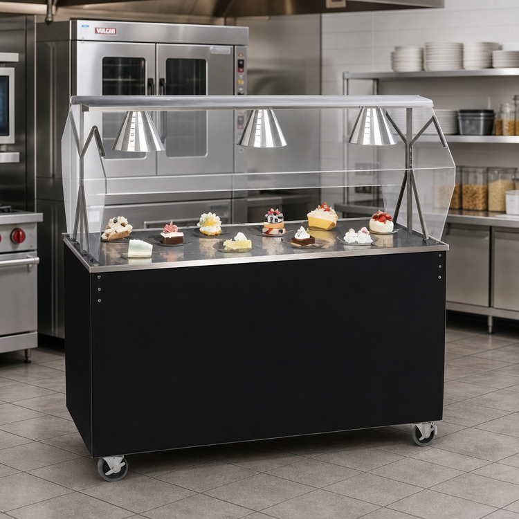 Product image #2 for Vollrath 2-Series Affordable Portable 60-Inch Utility Station with Buffet Breath Guard and Solid Base