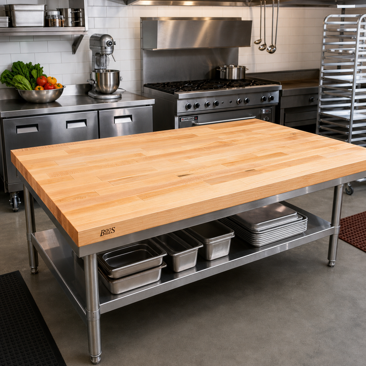Product image #2 for John Boos 84 Inch x 36 Inch x 1-1/2 Inch Edge Grain Maple Work Table Top