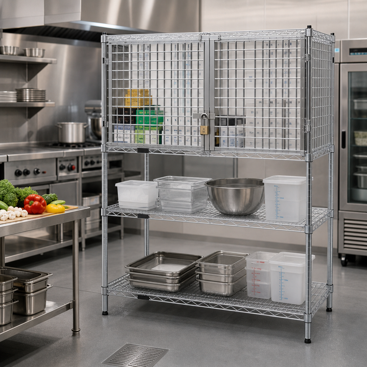Product image #2 for EAGLEbrite Zinc Security Enclosure Kit with Hinged Doors for 18-Inch Shelving, 48W x 18D