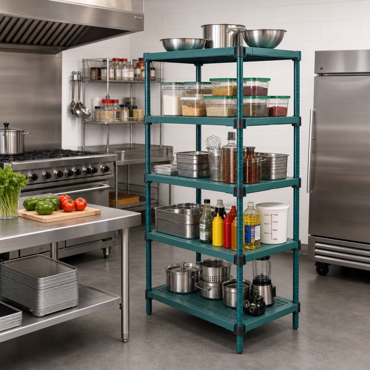Product image #2 for QuadPLUS 5-Tier Stationary Starter Unit Wire Shelving Unit, 36"W x 18"D x 74"H