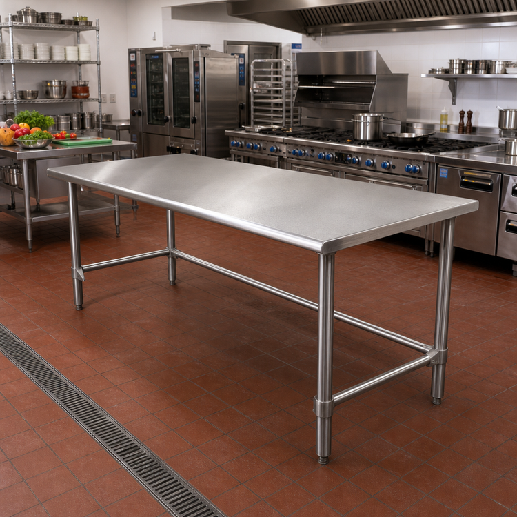 Product image #2 for Spec-Master Series 14 Gauge Stainless Steel Work Table, 120"W x 48"D