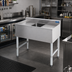 Thumbnail image #2 for Sapphire Manufacturing 36-Inch Single-Compartment Underbar Sink with Dual Drainboards, 304 Stainless Steel