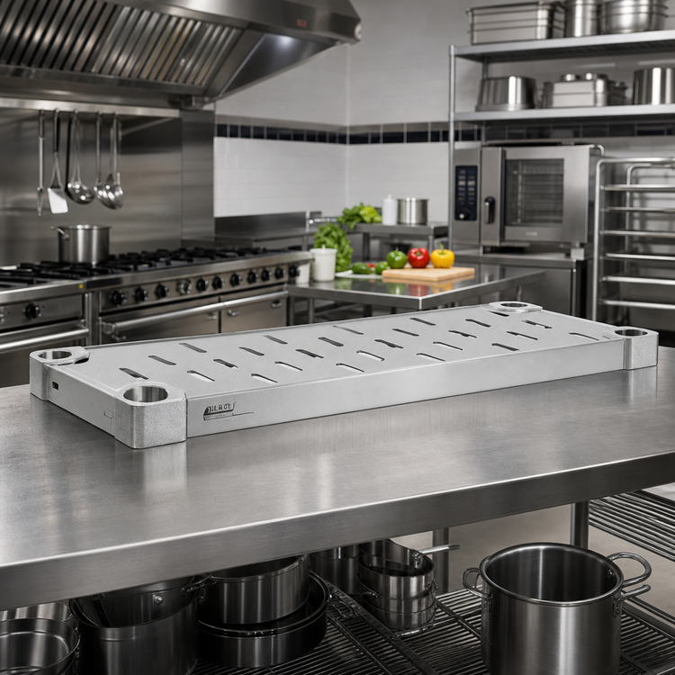 Product image #3 for Quik-Set 54 x 24 Inch Louvered Solid Shelf, 16 Gauge Galvanized Steel, Gray Epoxy Finish