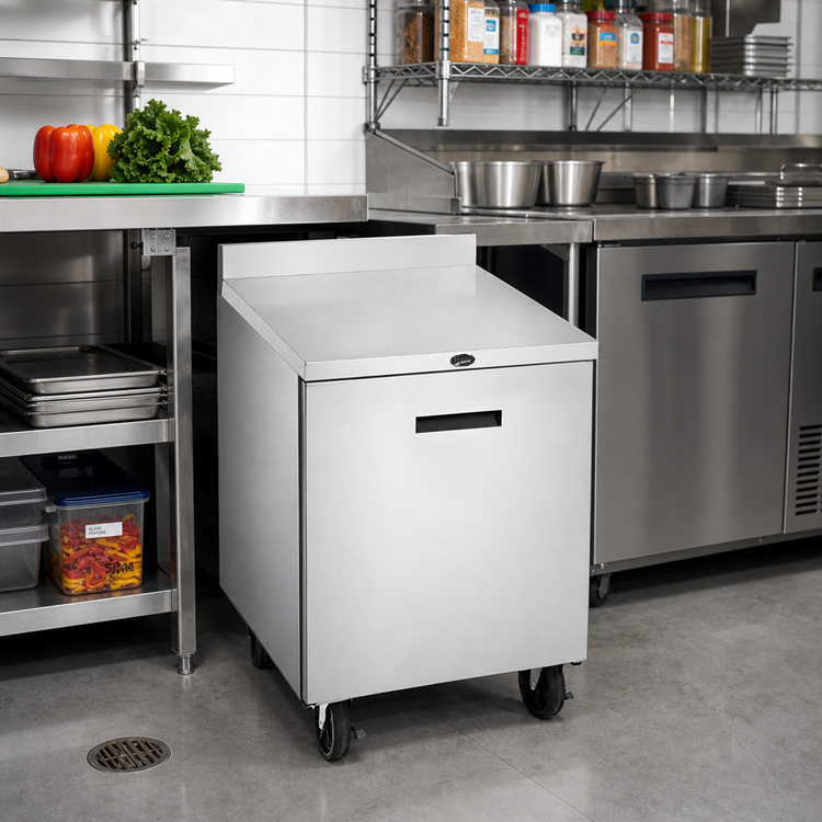 Product image #2 for Randell 27-Inch One-Section Undercounter Reach-In Freezer, 5.7 Cu. Ft., Left-Hinged Solid Door, Self-Contained R290