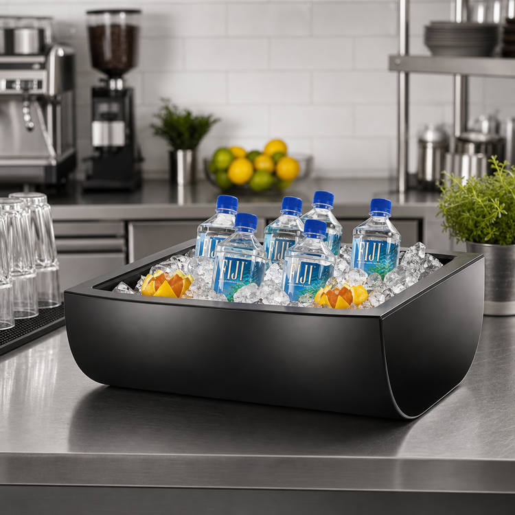Product image #2 for Cal-Mil Insulated Acrylic Ice Bin, Black, 15 x 20 x 6-1/2 Inches