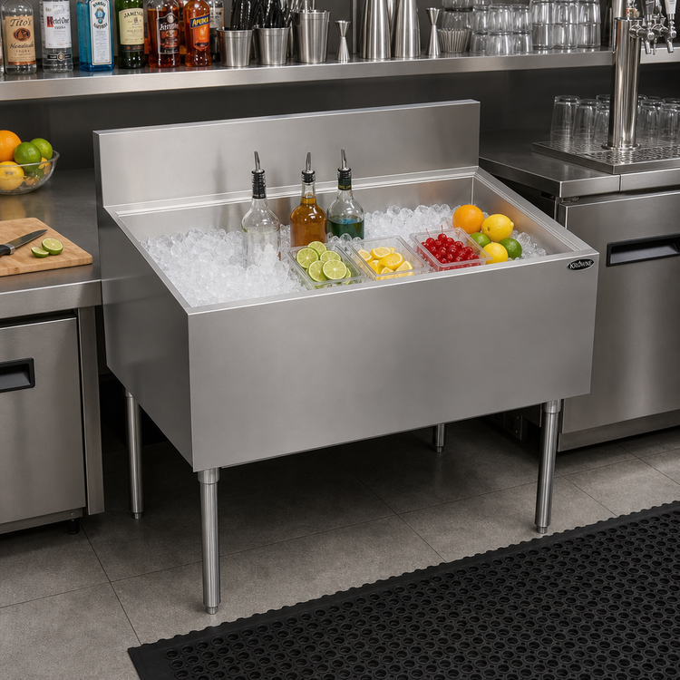 Product image #2 for Krowne Royal Series Underbar Ice Bin/Cocktail Unit, 42 Inch W x 24 Inch D, 161 lb. Capacity