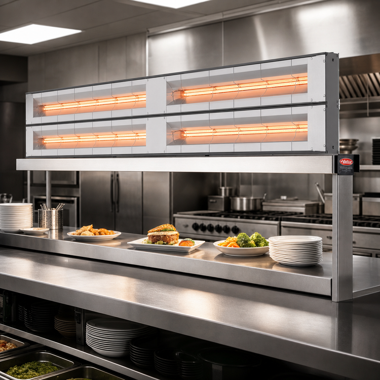 Product image #2 for Hatco Glo-Ray Max Watt 144-Inch Lighted Dual Infrared Strip Heater, Aluminum, 3-Inch Spacer