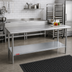 Thumbnail image #2 for Duke 108-Inch Stainless Steel Work Table with 5-Inch Riser and Galvanized Undershelf