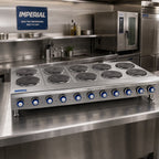 Thumbnail image #2 for Imperial (Middleby) IHPA-10-60-E 60-Inch Electric Countertop Hot Plate, 10 Round Plate Elements, Solid Top, Infinite Controls