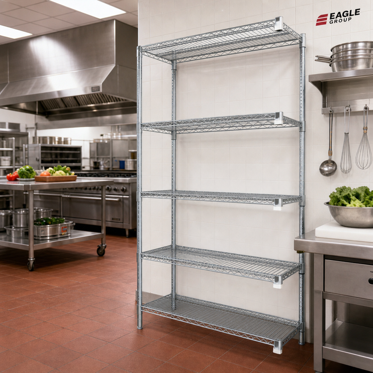 Product image #2 for EAGLEbrite 24" x 24" x 74" 5-Tier Add-On Wire Shelving Unit, Zinc Finish