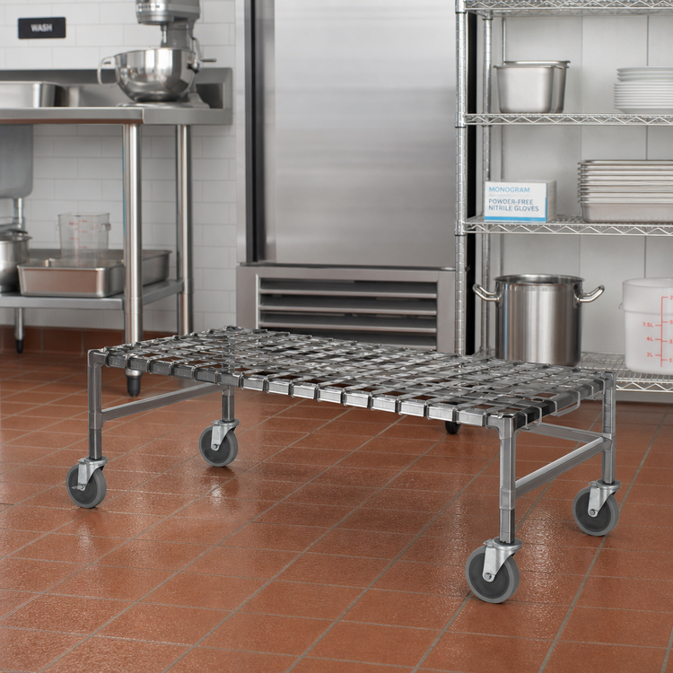 Product image #2 for Eagle Group Mobile Stainless Steel Wire Dunnage Rack, 48 x 18 x 14 Inches, 800 lb. Capacity