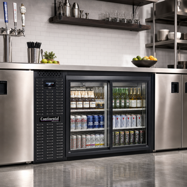 Product image #2 for Continental Refrigerator BB50NSGDPT 50" Pass-Thru Sliding Glass Door Back Bar Cooler