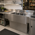 Thumbnail image #3 for BK Resources Slim-Line Three-Compartment Underbar Sink with Dual Drainboards, 84 Inch