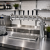 Thumbnail image #2 for Glastender PC-6-MFR Countertop Pipe Cantilever Draft Dispensing Tower, 6 Faucets, Glycol-Cooled, Mirror Finish