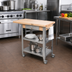 Thumbnail image #3 for John Boos Cucina Elegante Mobile Maple Butcher Block Cart with Drawer, Drop Leaf, and Stainless Steel Shelves, 40-Inch x 20-Inch x 35-Inch
