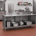 Thumbnail image #2 for Eagle Spec-Master Open Front Cabinet Base Worktable with 4-1/2 Inch Backsplash, 84 x 24 Inches, 14-Gauge Stainless Steel Top