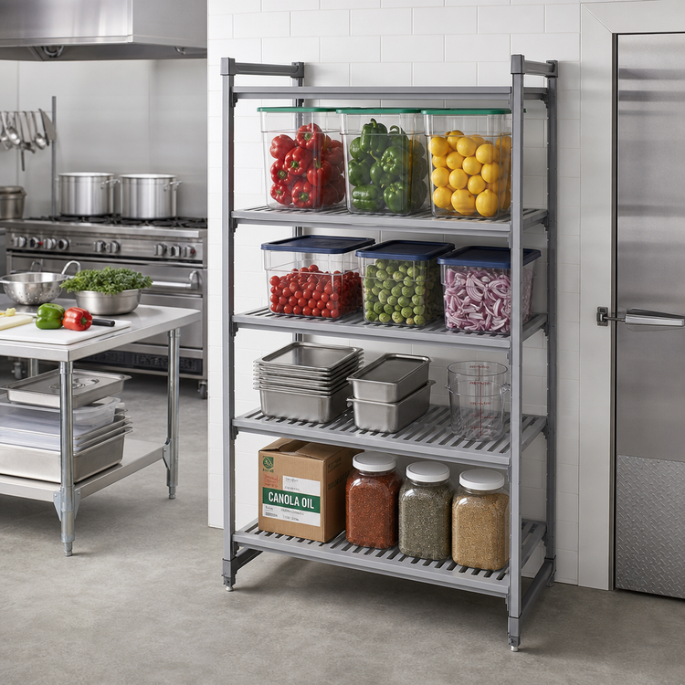 Product image #2 for Cambro Camshelving Basics Plus 4-Shelf Vented Stationary Starter Unit, 18 x 60 x 84 Inches