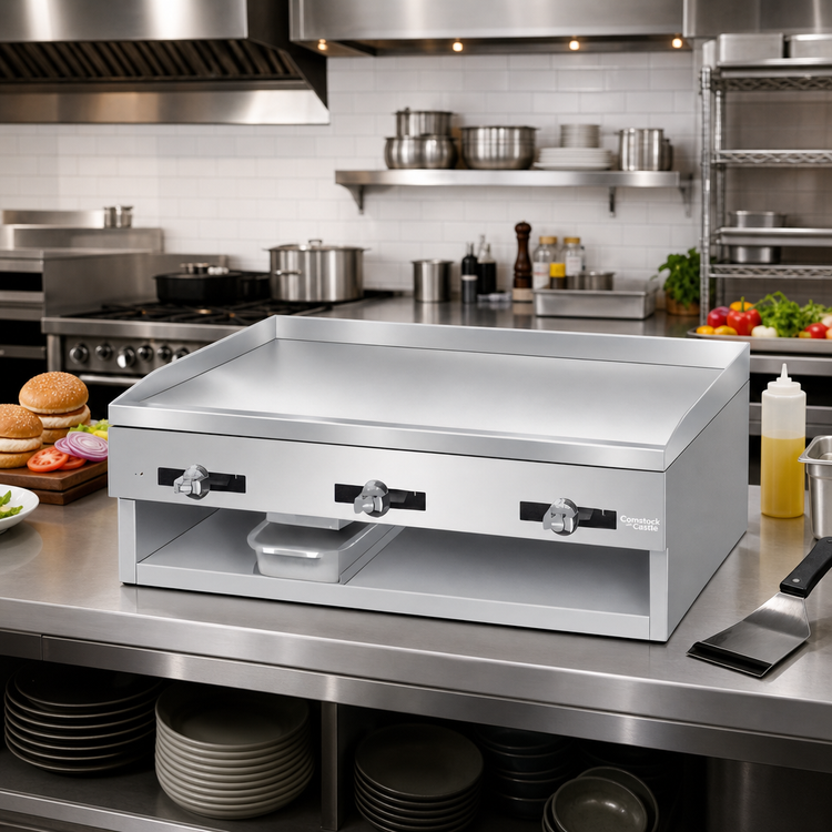 Product image #2 for Comstock-Castle 40-Inch Countertop Gas Griddle with Thermostat Controls