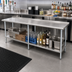 Thumbnail image #2 for Advance Tabco 144 Inch x 24 Inch Stainless Steel Underbar Work Table with Undershelf and Rear Up-Turn