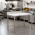 Thumbnail image #2 for Eagle Group 60-Inch x 24-Inch x 39-Inch Poly Top Cutting Table with Stainless Steel Tubular Base and Removable Backsplash