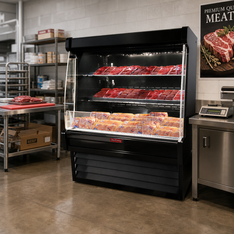 Product image #2 for Howard-McCray 35E Series Low-Profile Packaged Meats Open Merchandiser, 39 Inch W x 60 Inch H, Self-Contained Refrigeration, LED Lighting