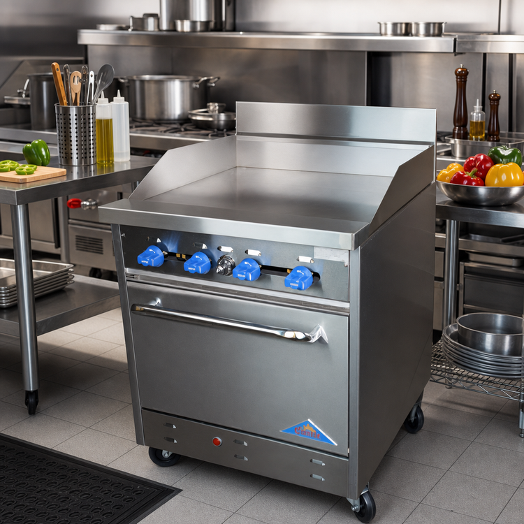 Product image #2 for Comstock-Castle 30-Inch Commercial Gas Range with 30-Inch Griddle and Standard Oven