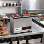 Thumbnail image #2 for Nemco Food Equipment 9020 1/3-Size Countertop Thermoelectric Cold Condiment Chiller, Digital Control, Stainless Steel, Chiller Only