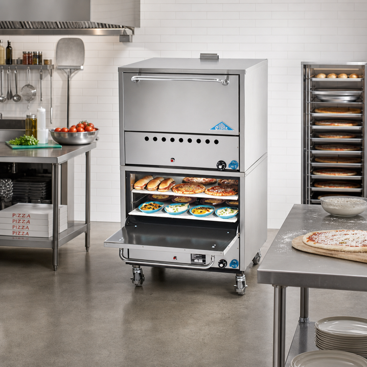 Product image #2 for Comstock-Castle 2PO31 Double-Stack Gas Pizza Deck Oven, 4 Hearth Decks, 60,000 BTU