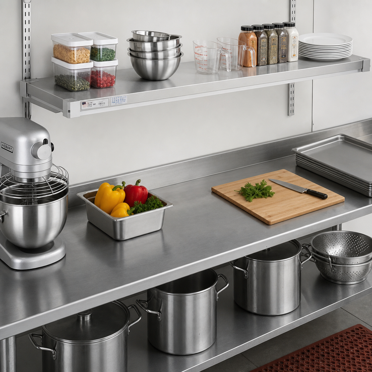 Product image #3 for New Age Adjust-A-Shelf Solid Brute Series Aluminum Shelf, 66 x 24 Inches, 800 lb. Capacity