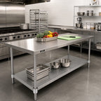 Thumbnail image #2 for John Boos GSK8-2484 84-Inch W x 24-Inch D Galvanized Steel Work Table Undershelf, 18 Gauge, Knockdown