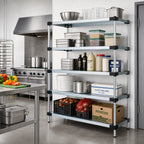 Thumbnail image #2 for Quantum WR74-1460SG-5 Solid Shelving Starter Unit, 60"W x 14"D x 74"H, Stationary, 5 Shelves