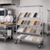 Thumbnail image #2 for Quantum Slanted Shelf Cart with 28 Clear Bins, 1,200 lb. Capacity, Chrome-Plated Finish