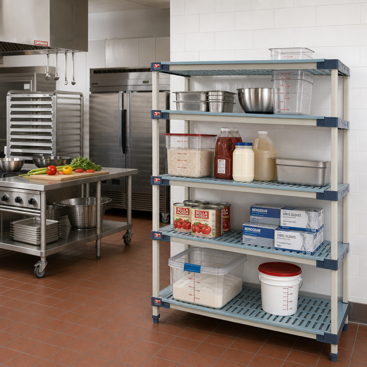 Product image #2 for MetroMax 4 All-Polymer Add-On Shelving Unit, 54 in. W x 18 in. D x 74 in. H