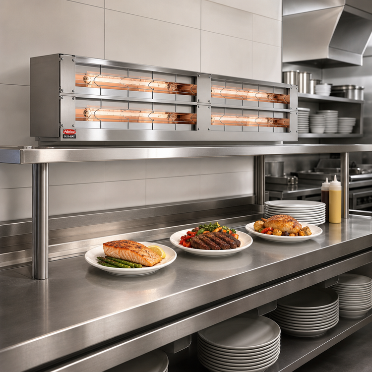 Product image #2 for Hatco Glo-Ray Lighted Double Infrared Strip Heater, 24 Inch Wide, Aluminum, 1.12 kW