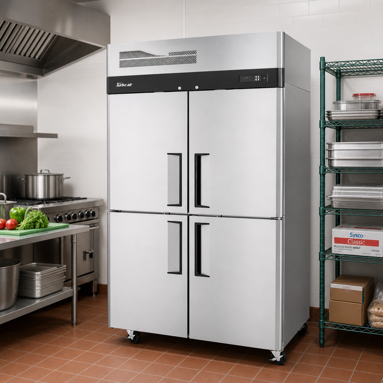 Product image #2 for Turbo Air M3 Series Two-Section Reach-In Top Mount Freezer with Half Hinged Solid Doors, 42.1 Cu. Ft.