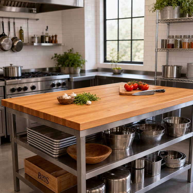 Product image #2 for John Boos Appalachian Red Oak Island Countertop, 60 x 36 x 1-1/2 Inch, Edge Grain, Oil Finish