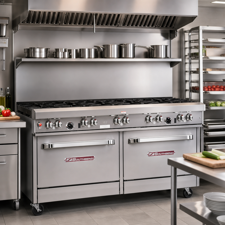 Product image #2 for Southbend Ultimate 60-Inch Gas Restaurant Range with 9 Open Burners, Standard Oven and Cabinet Base