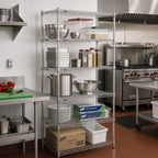Thumbnail image #2 for Metro Super Erecta 5N347BR Stationary 5-Shelf Wire Shelving Starter Unit, 42"W x 18"D x 74"H, Zinc Finish
