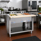 Thumbnail image #2 for Duke Manufacturing Thurmaduke E-3-CBSS 46-Inch 3-Pan Electric Steamtable with Sealed Wells and Open Storage Base